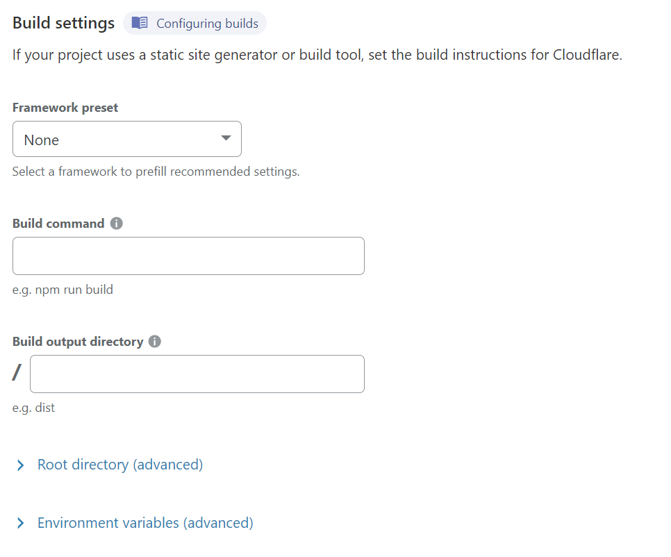 Cloudflare Pagesのビルド設定